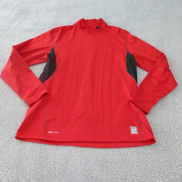 Nike Other - Nike Pro Combat Shirt Mens Large Fitted Red Dri Fit Golf Long Sleeve Swoosh